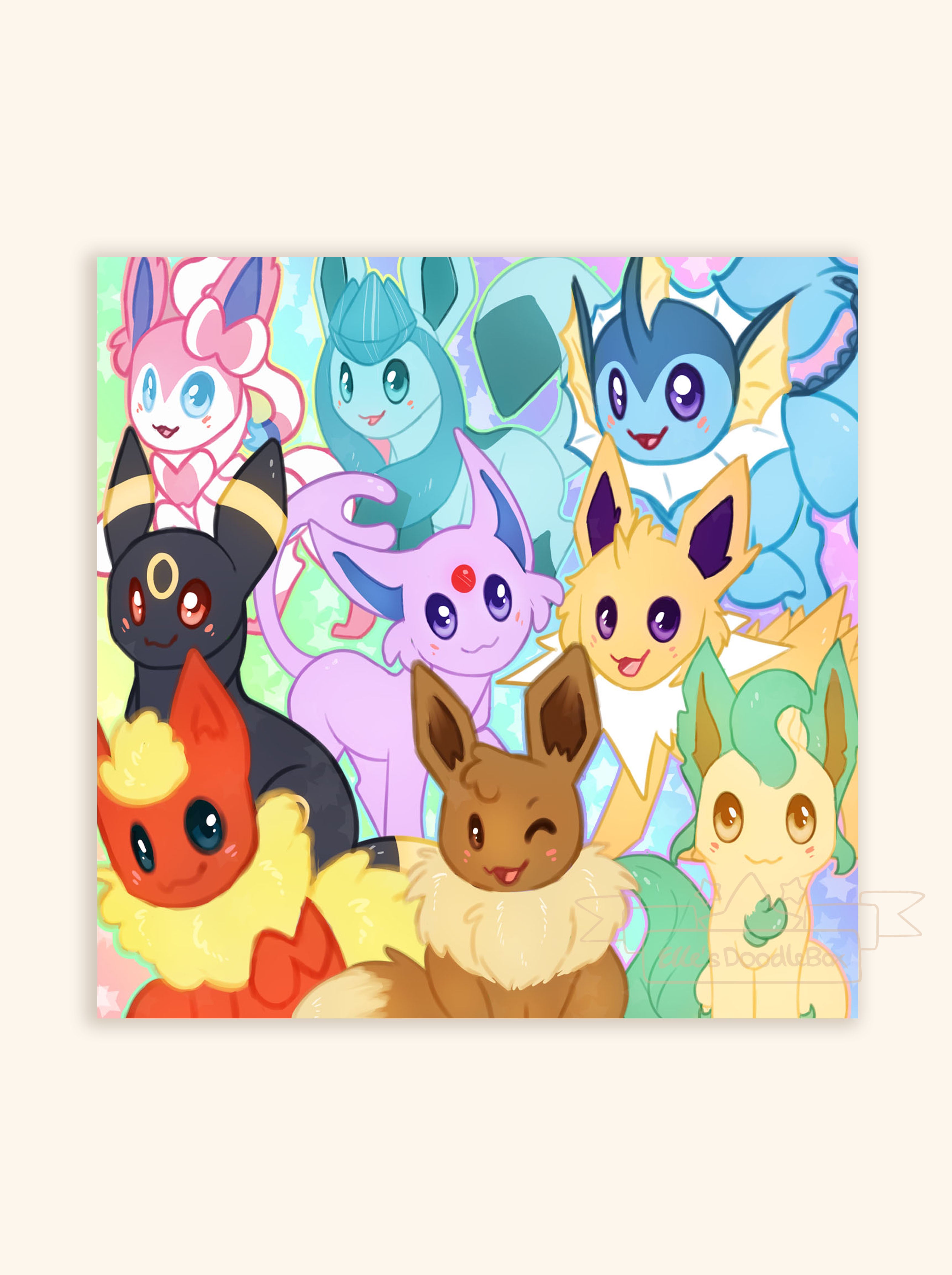 Eevee Evolutions Prints Small Prints 8 1/2 x 5 1/4 Big -  Portugal