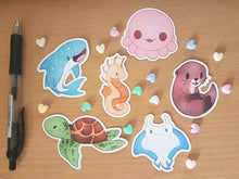 Load image into Gallery viewer, Chibi Sea Creatures Sticker Set
